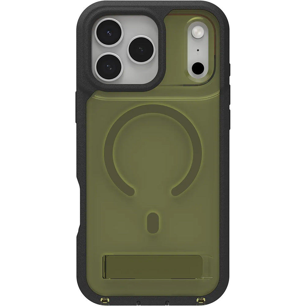 Handyhülle mit Ständer für iPhone 17 Pro Max, Zagg Rainier Snap Kickstand mit MagSafe, Grün