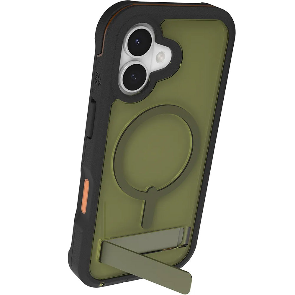 Handyhülle mit Ständer für iPhone 17, Zagg Rainier Snap Kickstand mit MagSafe, Grün