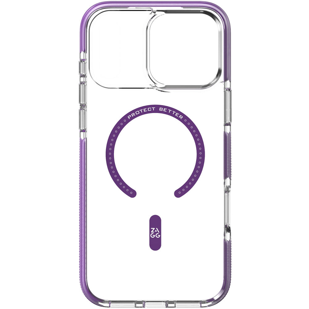 Handyhülle für iPhone 18 Pro Max / 17 Pro Max, ZAGG Santa Cruz Snap mit MagSafe, Transparent-Violett (5/8)