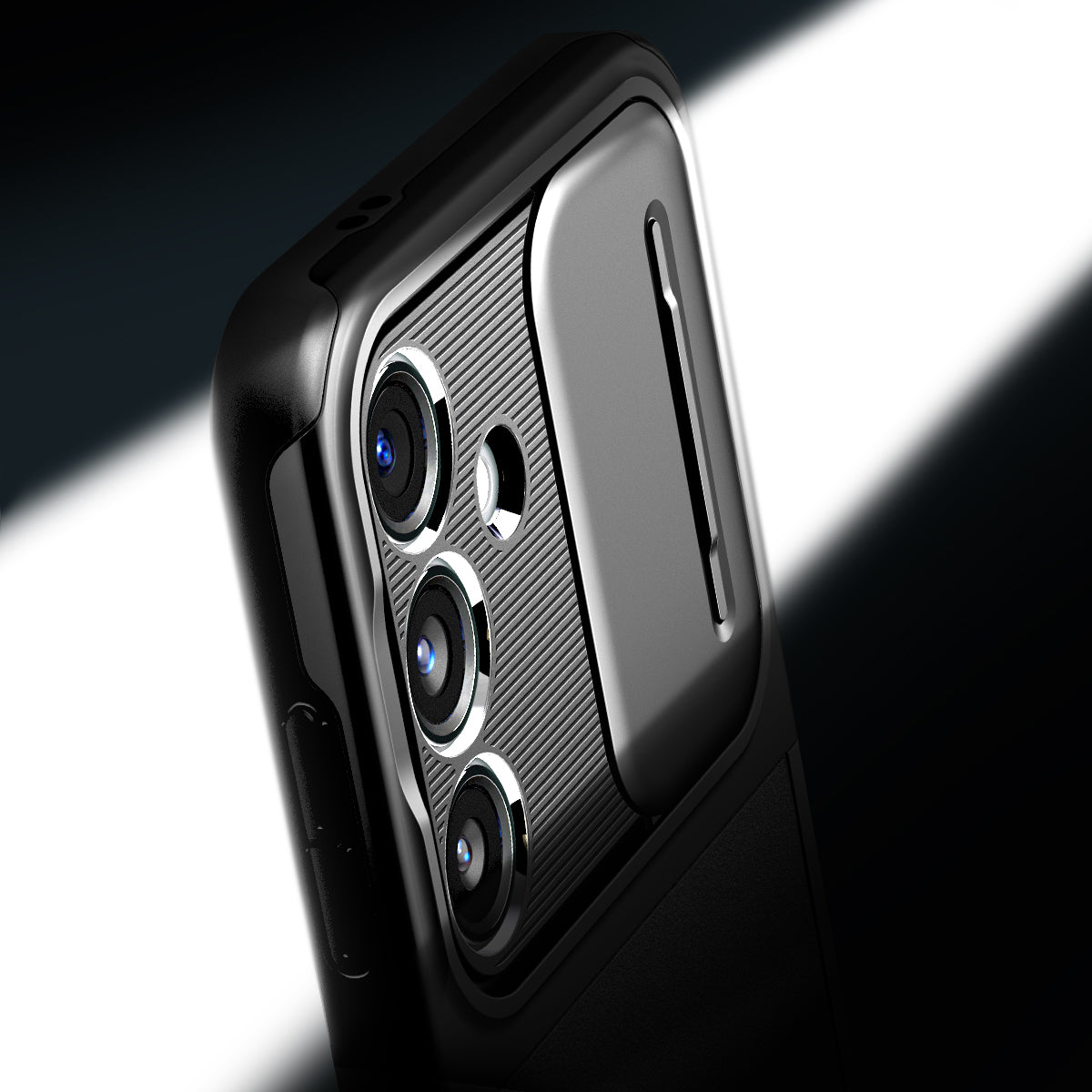 Schutzhülle für Galaxy S24, Spigen Optik Armor, Schwarz