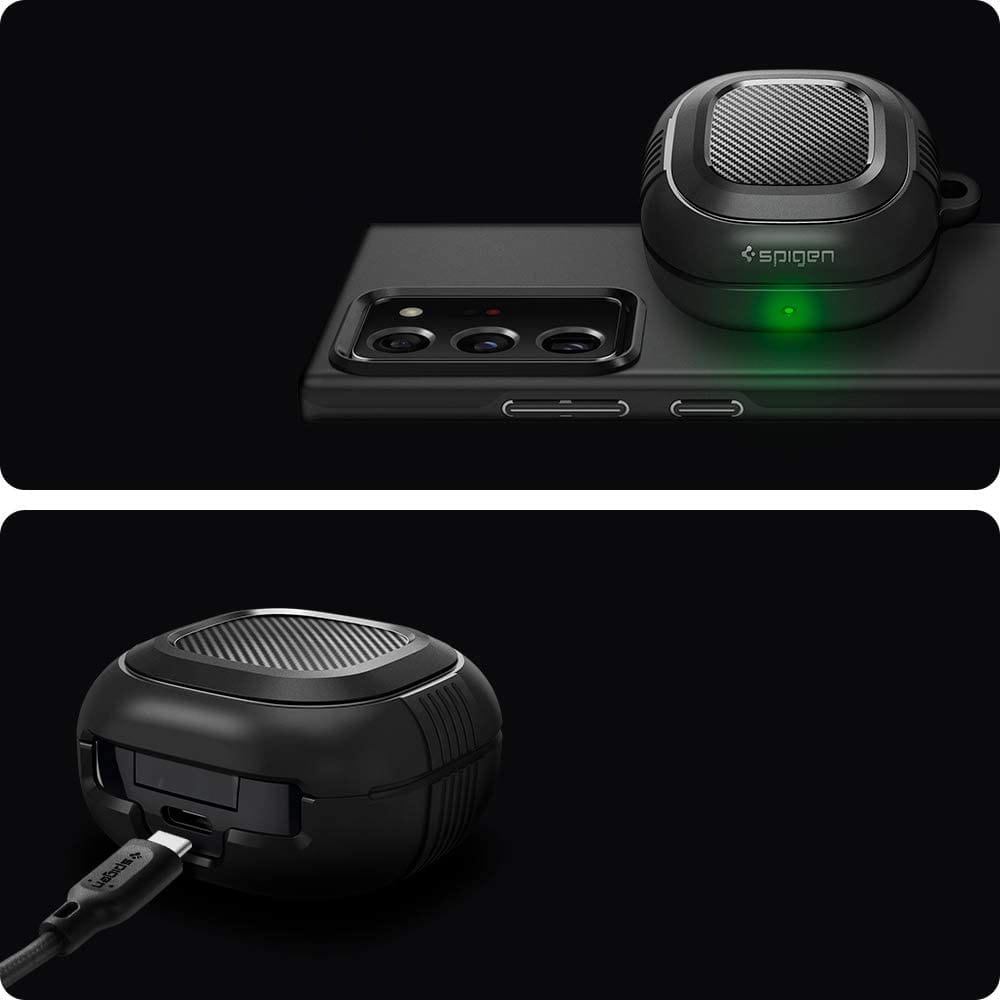 Schutzhülle Spigen Rugged Armor für Galaxy Buds FE / Buds 2 Pro / Buds 2 / Pro / Live, Schwarz
