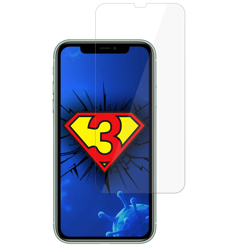 Antimikrobielle Schutzfolie 3MK Silver Protection+ für iPhone 11 / Xr