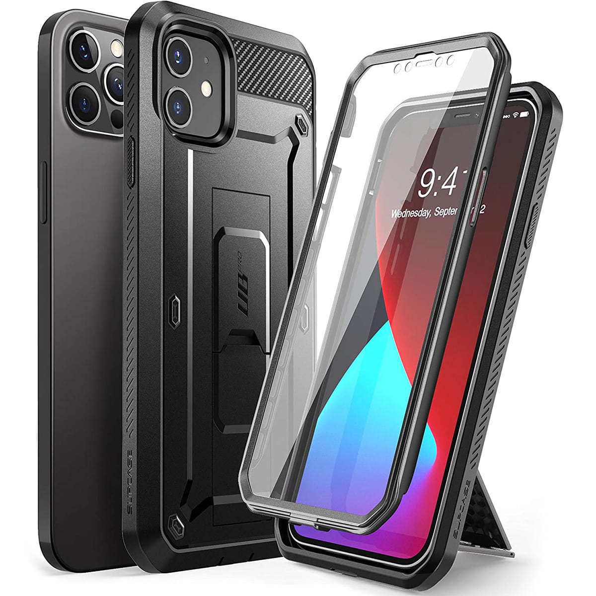 Schutzhülle Supcase UB Pro SP für iPhone 12 / 12 Pro, Schwarz