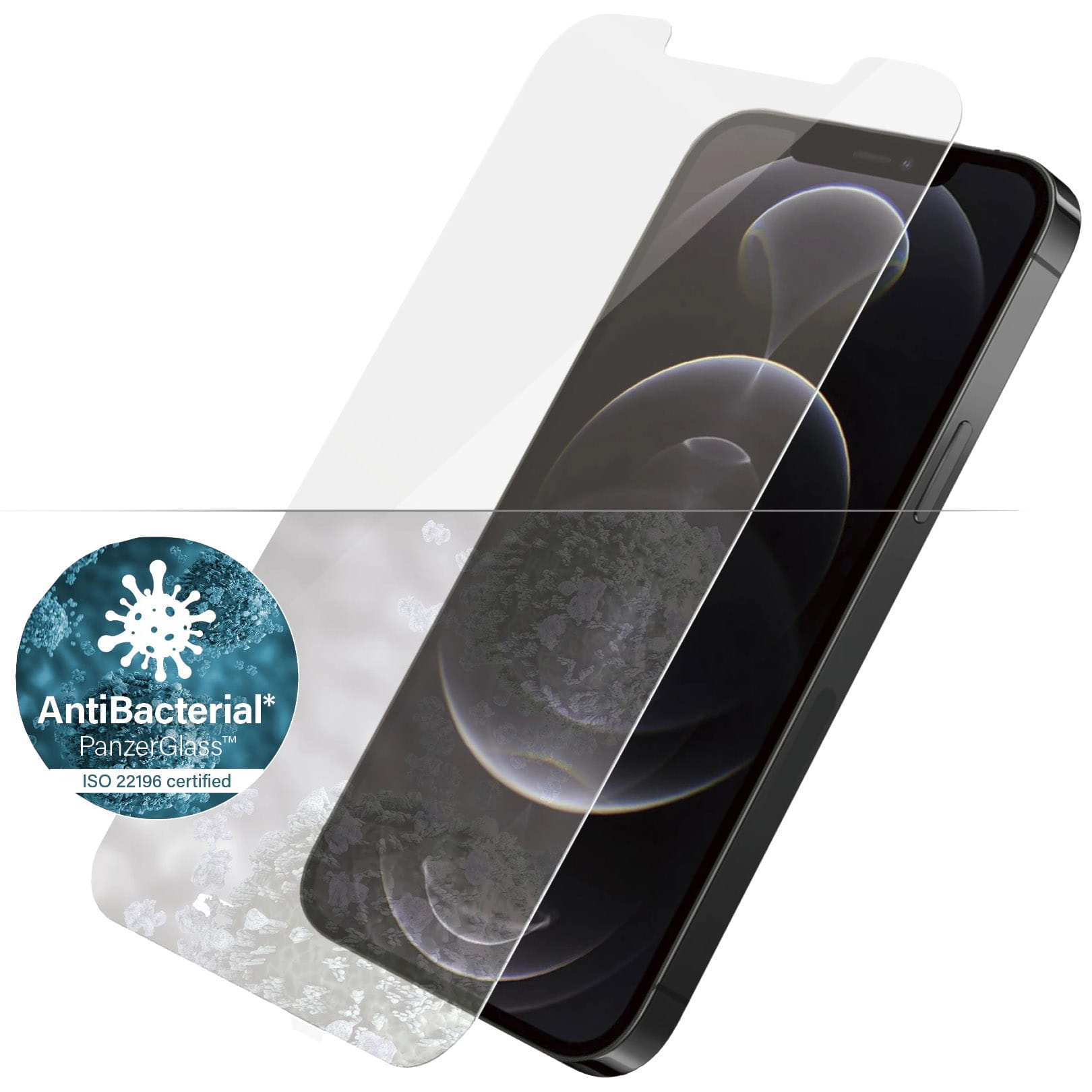 Antibakterielles Glas PanzerGlass Standard Fit für iPhone 12 / 12 Pro, Transparent