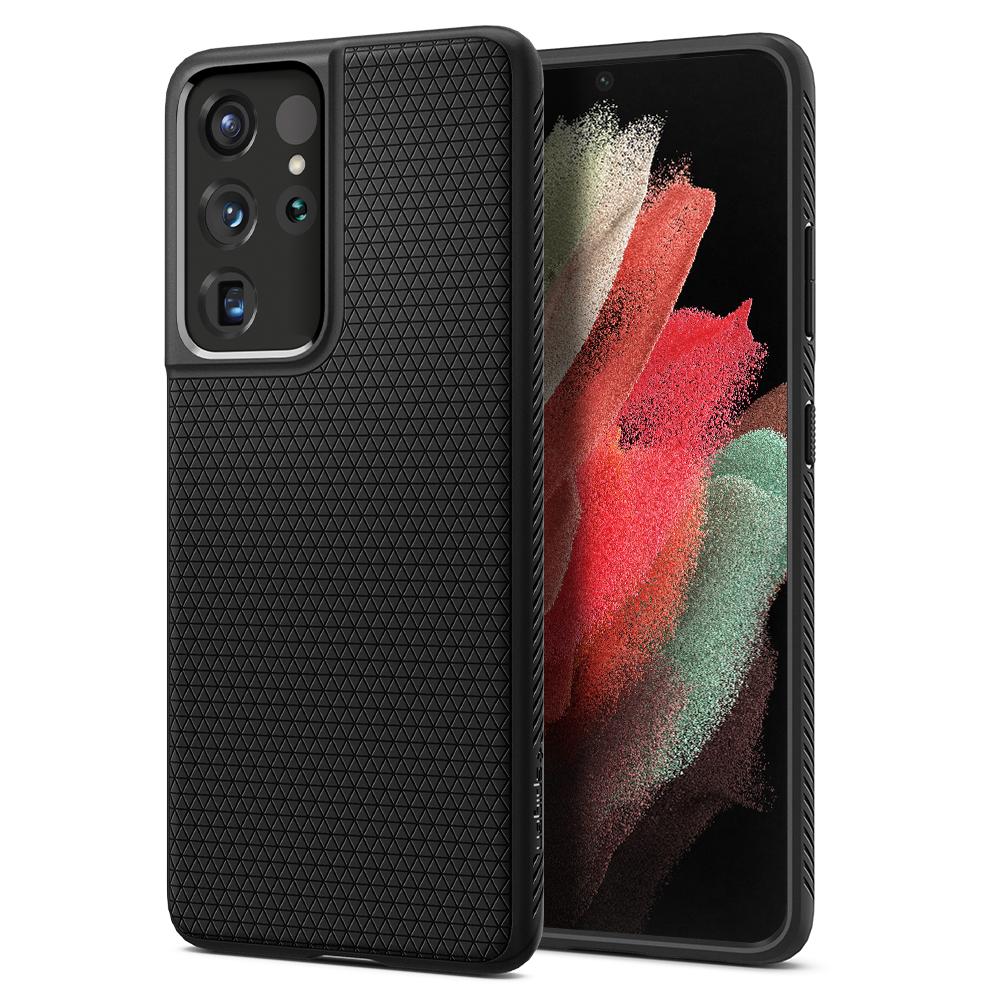 Schutzhülle Spigen Liquid Air für Galaxy S21 Ultra 5G schwarz