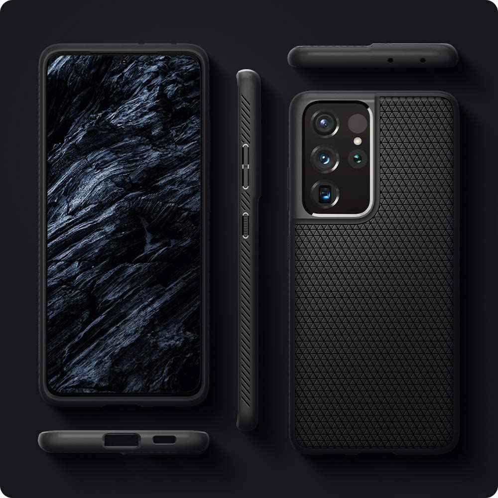 Schutzhülle Spigen Liquid Air für Galaxy S21 Ultra 5G schwarz