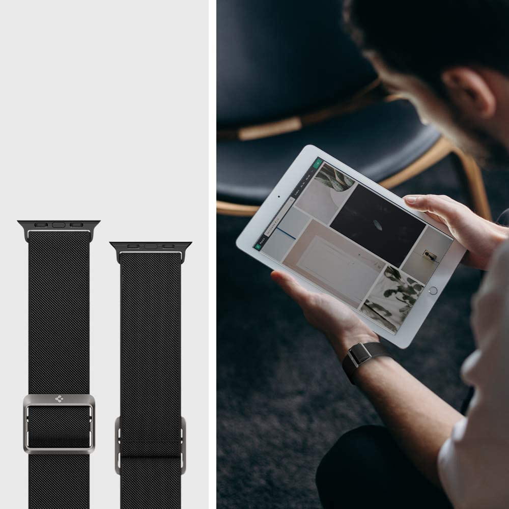 Armband Spigen Lite Fit für Apple Watch 49/46/45/44 mm, Schwarz