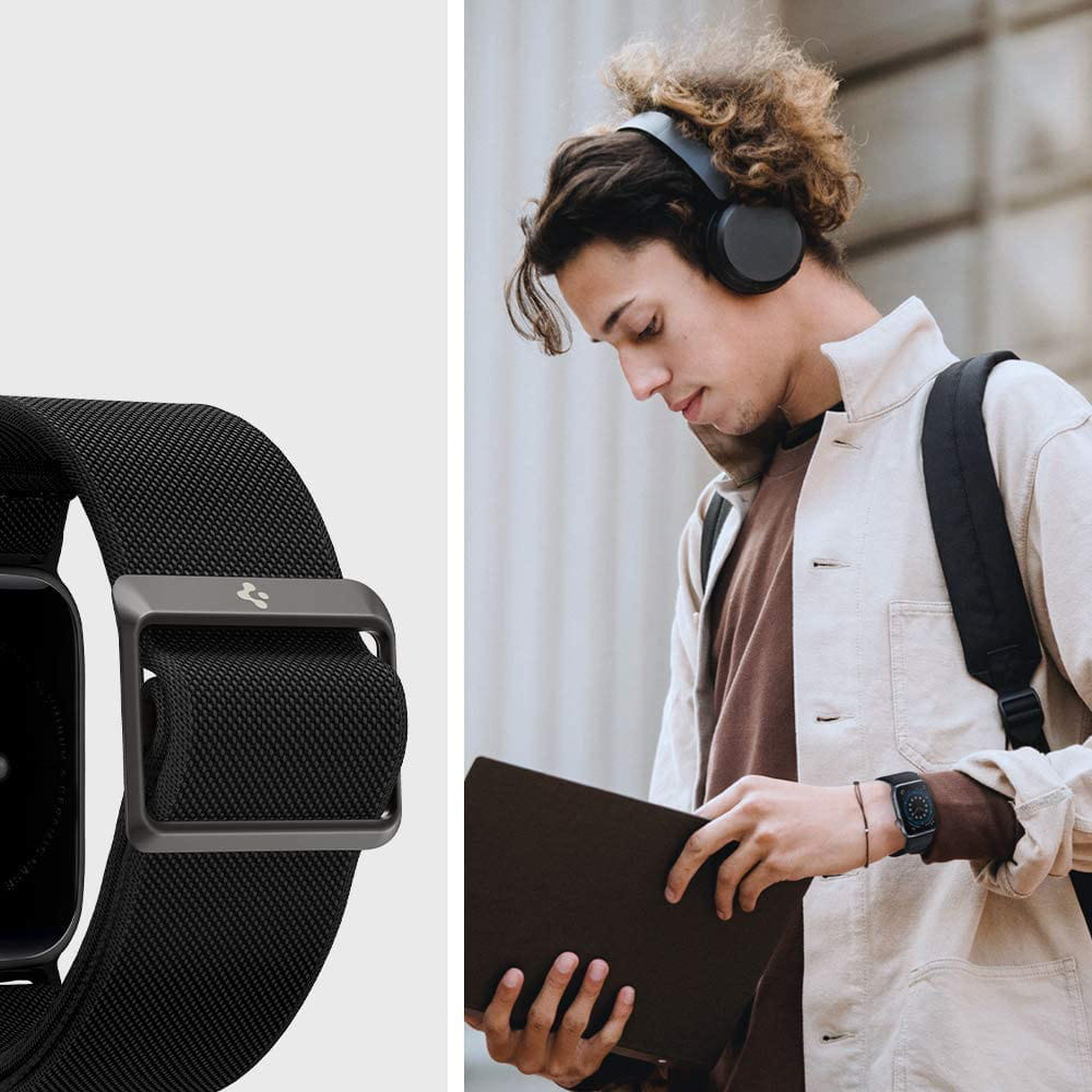 Armband Spigen Lite Fit für Apple Watch 49/46/45/44 mm, Schwarz