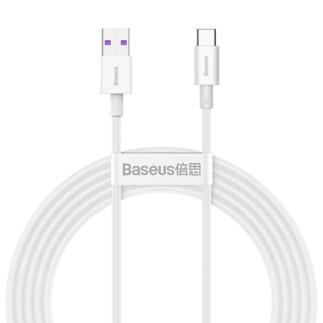 Kabel Baseus Superior USB-A für USB-C 66W 2m, Weiß