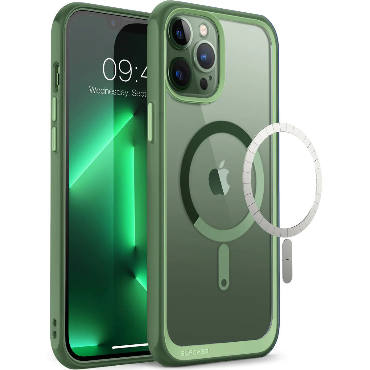 Schutzhülle Supcase UB Mag mit MagSafe für iPhone 13 Pro Max, Transparent-Grün