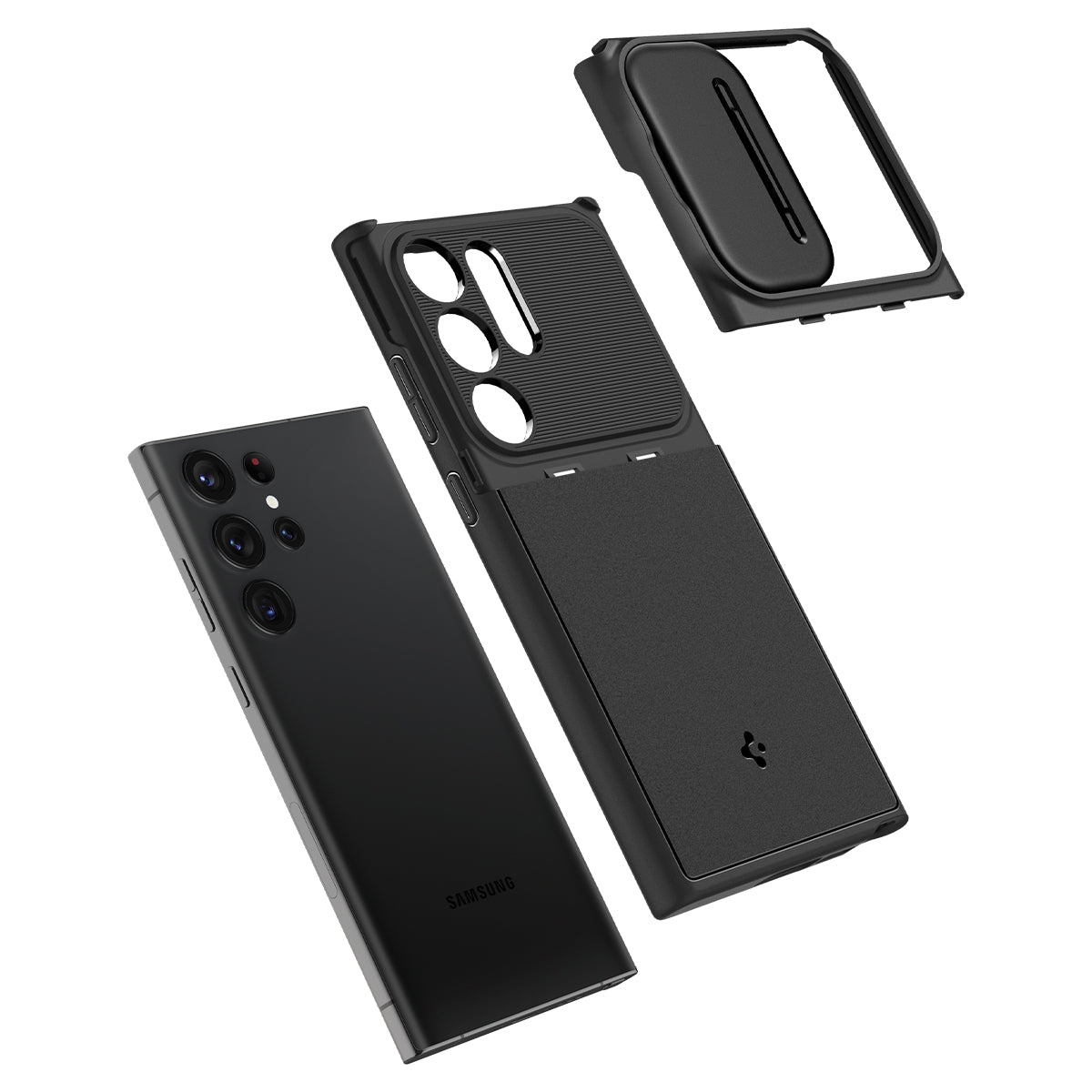 Schutzhülle Spigen Optik Armor für Galaxy S23 Ultra, Schwarz