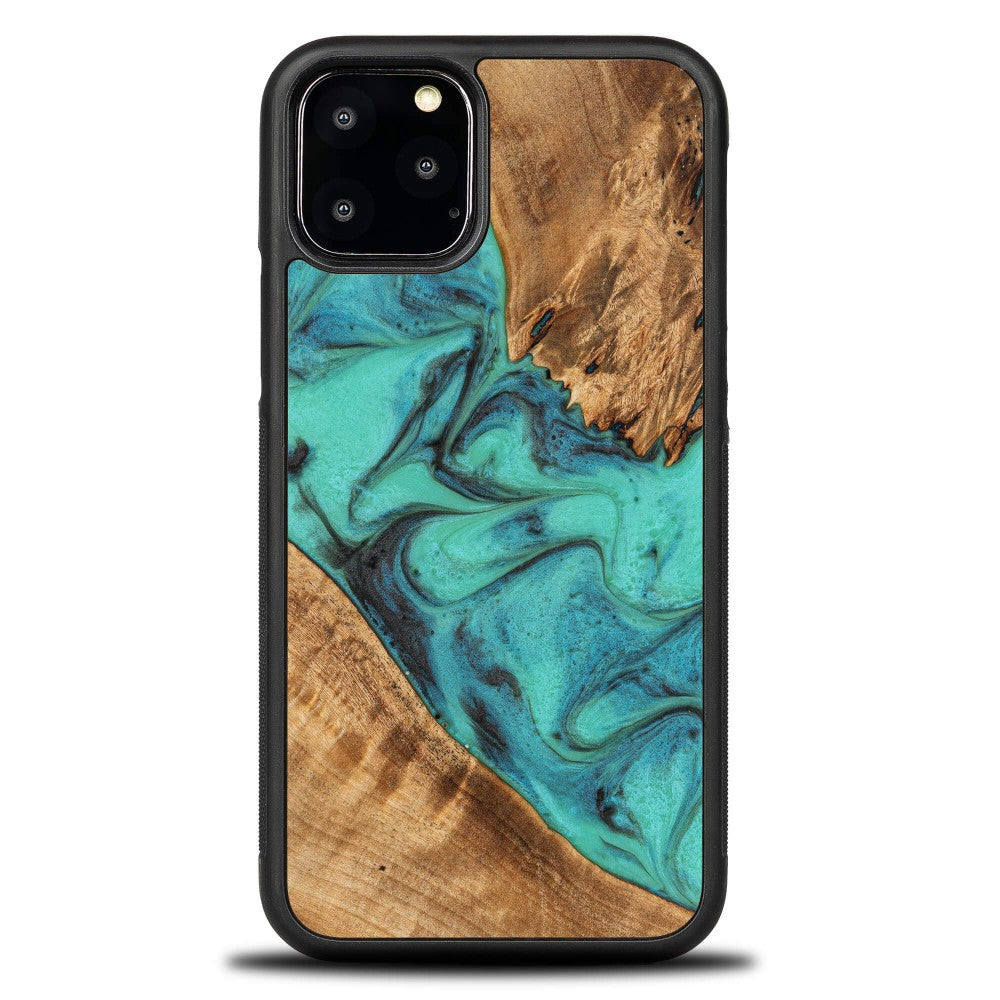 Holzhülle für iPhone 11 Pro, Bewood Unique - Turquoise