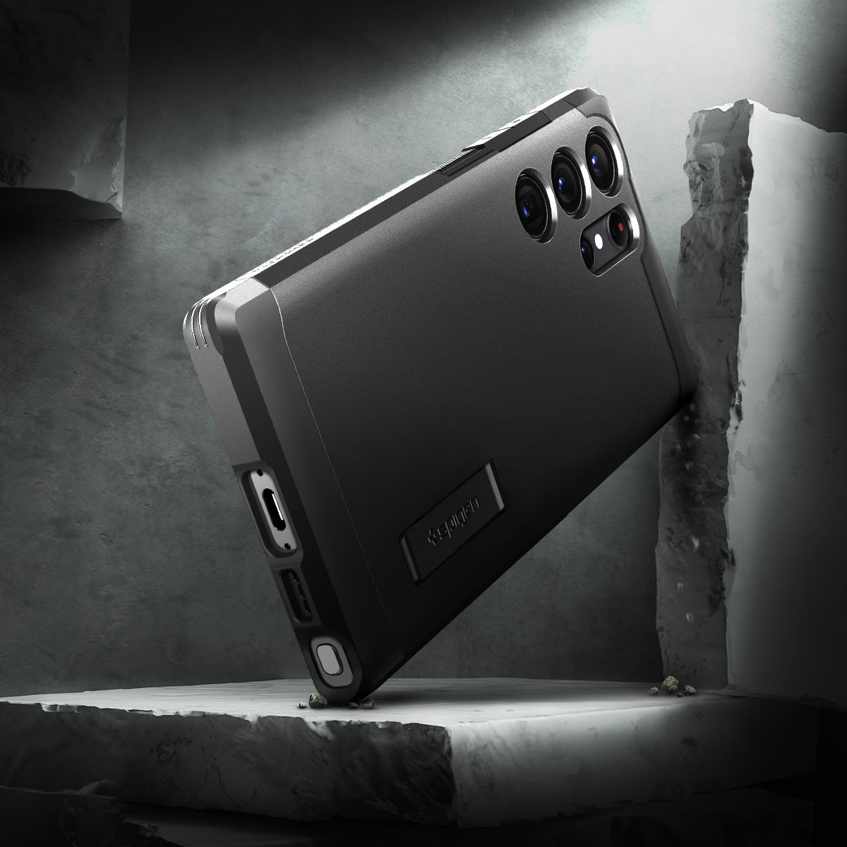 Schutzhülle Spigen Tough Armor für Galaxy S23 Ultra, Schwarz