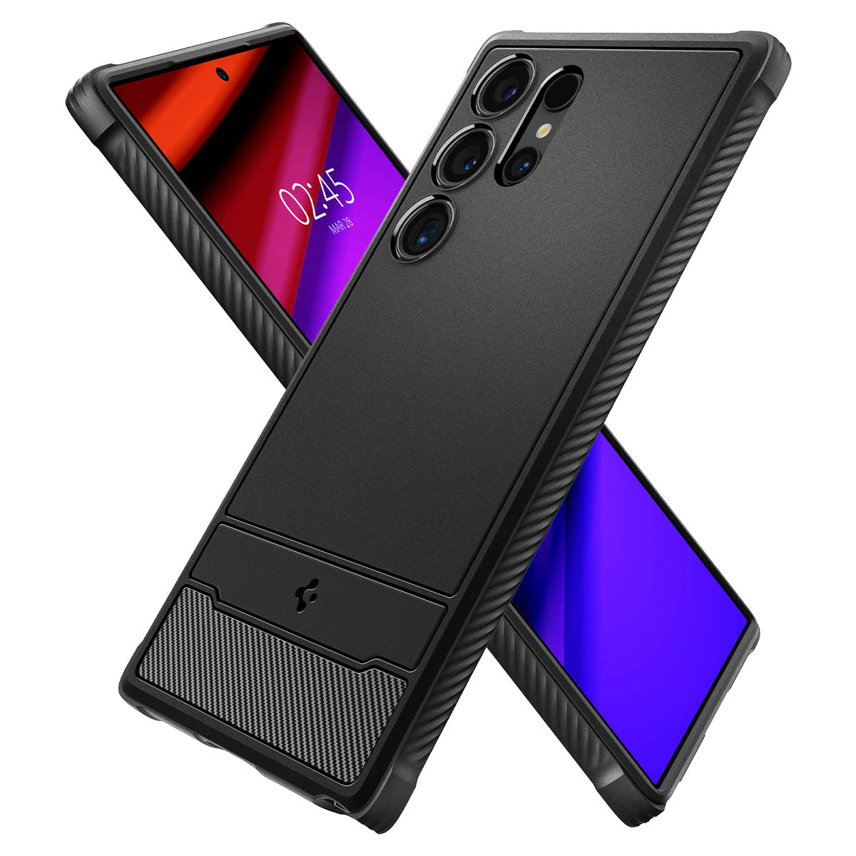 Schutzhülle für Galaxy S24 Ultra, Spigen Rugged Armor, Schwarz