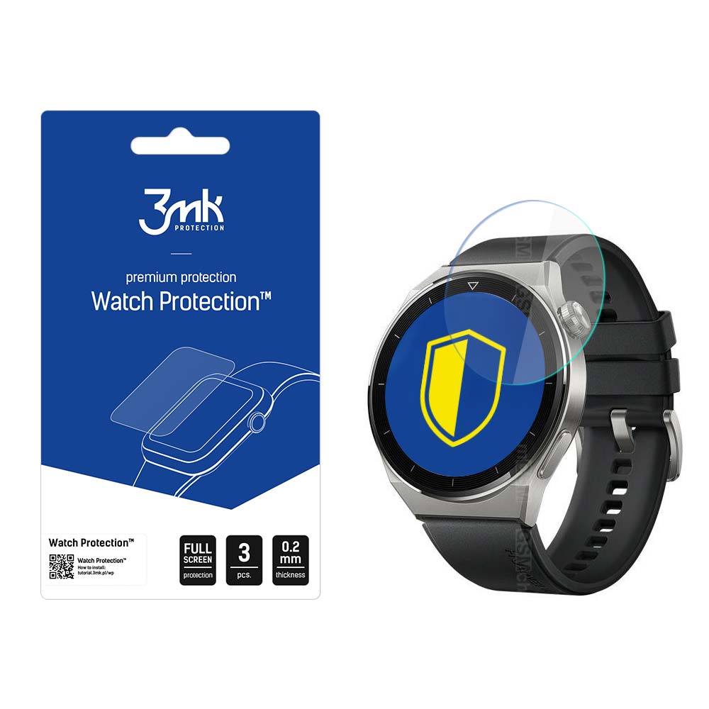 Hybridglas 3mk Watch Protection für Huawei Watch GT 3 Pro 46mm, 3 Stück