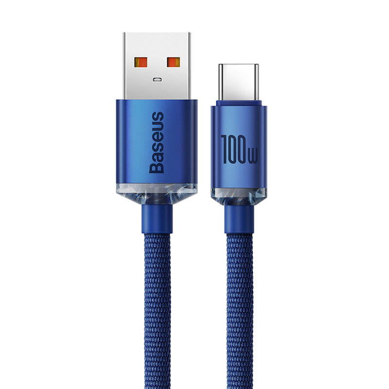 Kabel Baseus Crystal Shine 100W 5A USB-A für USB-C 1,2m, Blau