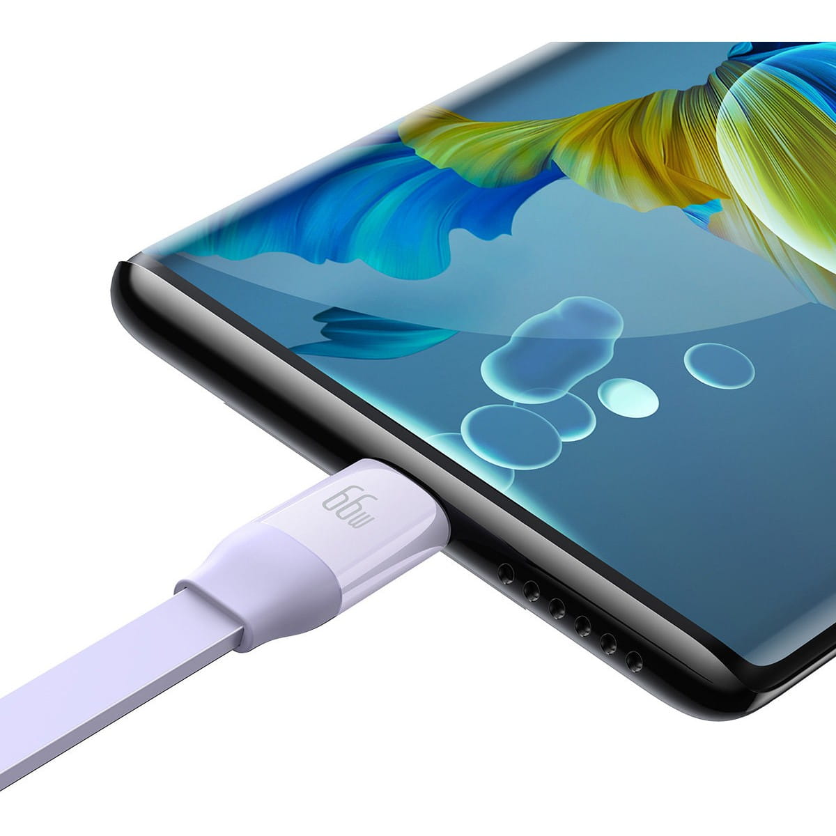 Kabel Baseus Bright Mirror 2 USB-A für Lightning / USB-C / MicroUSB 1,1 m, 66 W, Violet