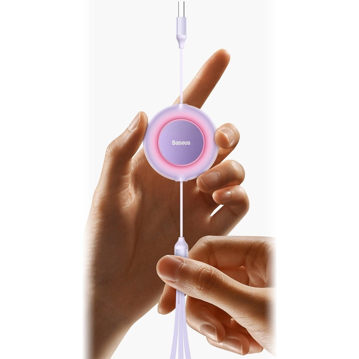 Kabel Baseus Bright Mirror 2 USB-A für Lightning / USB-C / MicroUSB 1,1 m, 66 W, Violet