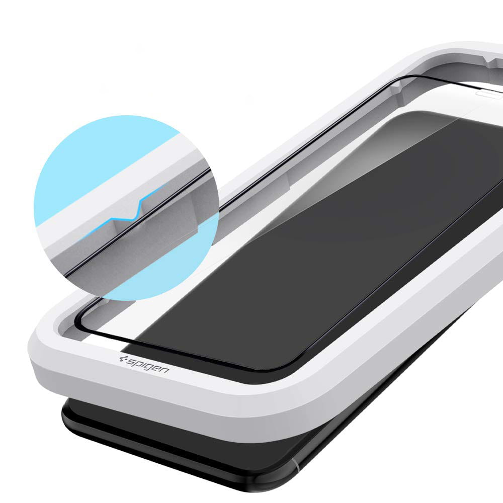 Glas für die Schutzhülle Spigen Glas.tR Slim FC AM iPhone 11 Pro Max/ Xs Max schwarzer Rahmen