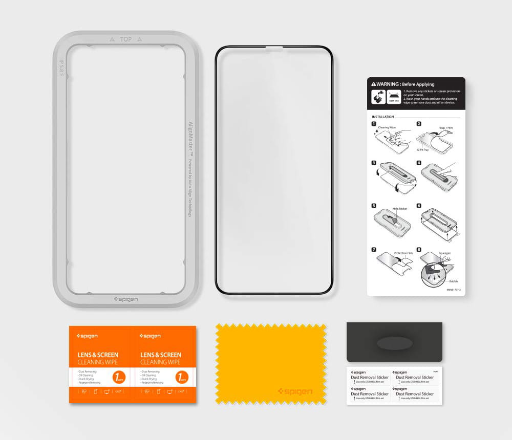 Glas für die Schutzhülle Spigen Glas.tR Slim FC AM iPhone 11 Pro Max/ Xs Max schwarzer Rahmen