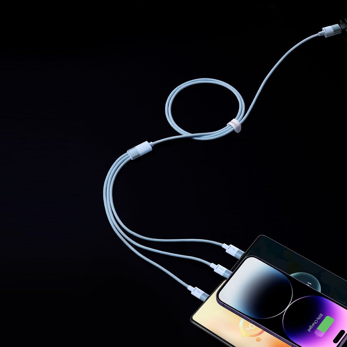 Kabel Baseus StarSpeed 3in1 USB-A für USB-C / Lightning / MicroUSB 3.5A, 1,2m, Blau