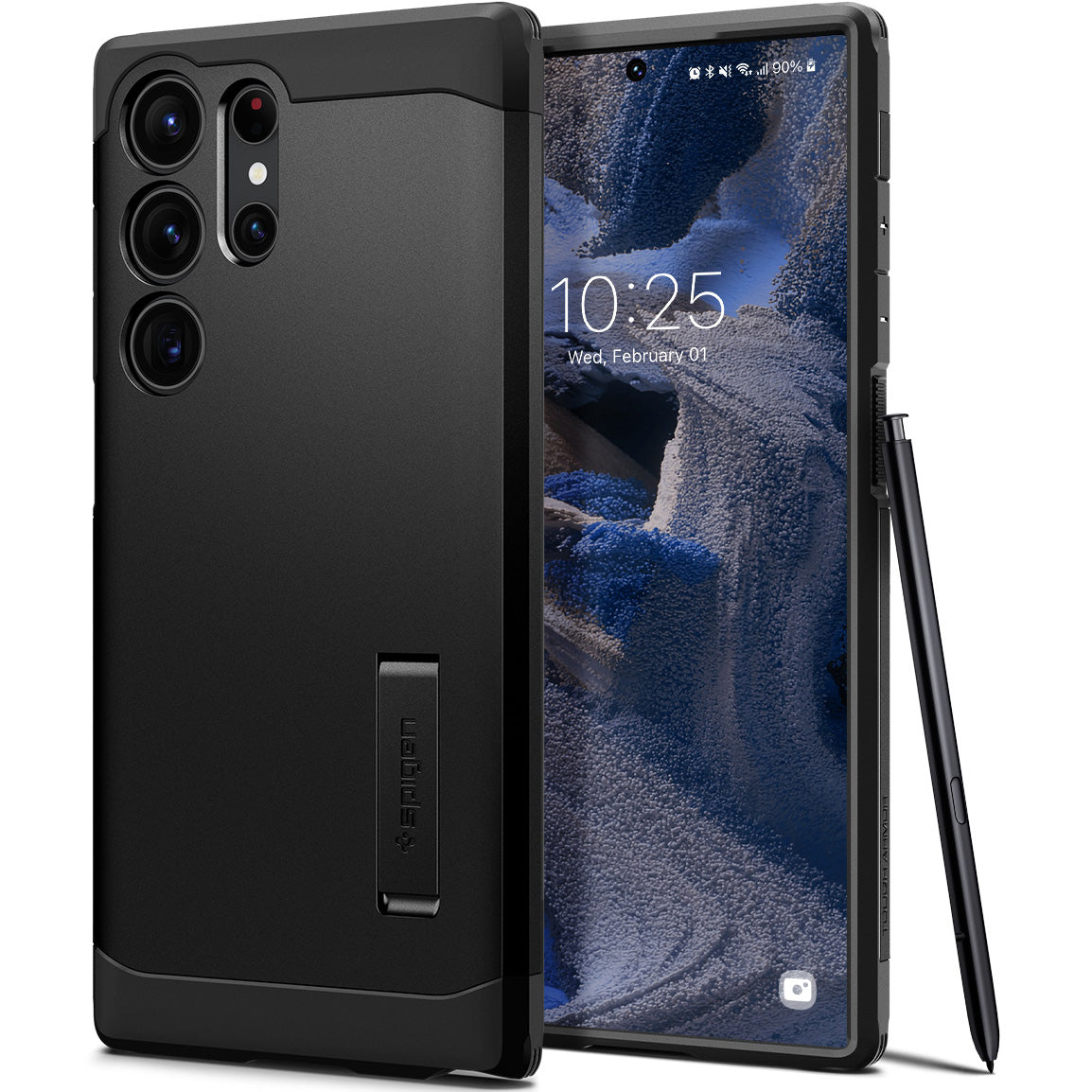 Schutzhülle Spigen Tough Armor für Galaxy S23 Ultra, Schwarz
