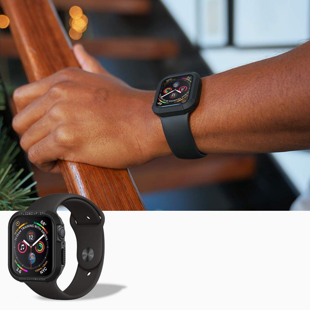 Schutzhülle Spigen Rugged Armor Apple Watch 40mm SE/6/5/4 schwarz - Guerteltier