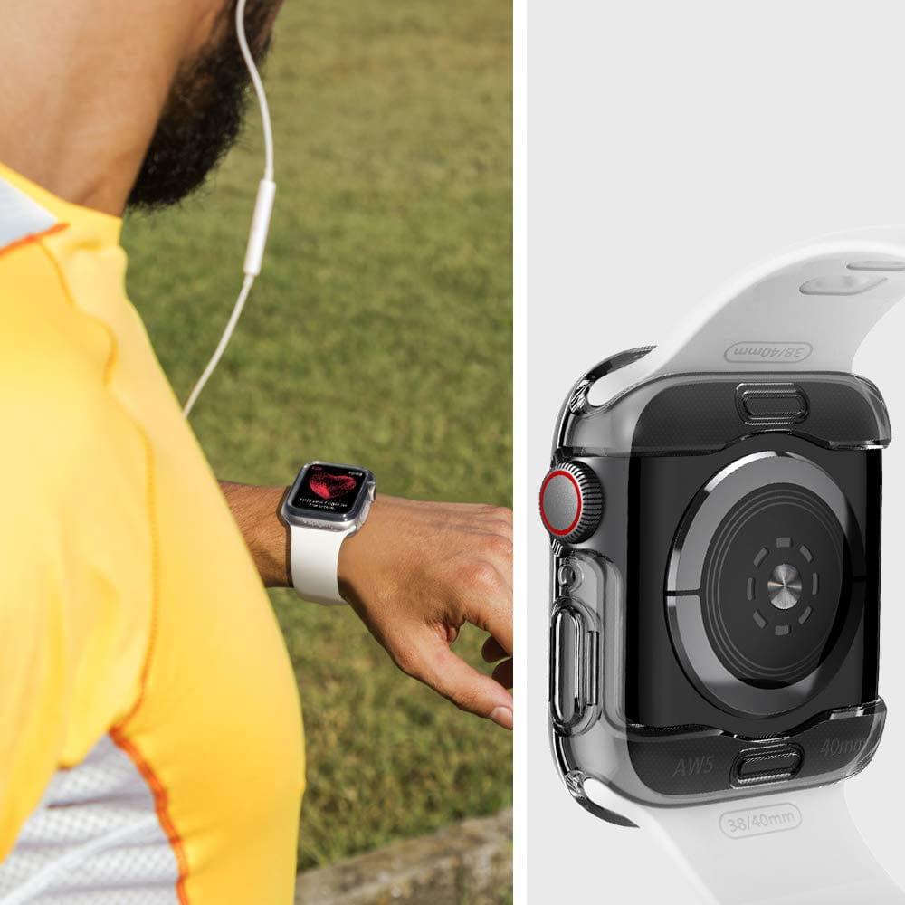 Schutzhülle mit Displayschutz Spigen Ultra Hybrid 360 für Apple Watch 40mm SE/SE 2022/6/5/4 transparent