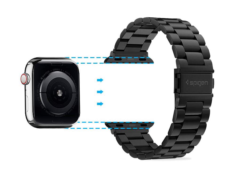 Armband Spigen Modern Fit Apple Watch 44mm SE/6/5/4 42mm 3/2/1 schwarz - Guerteltier