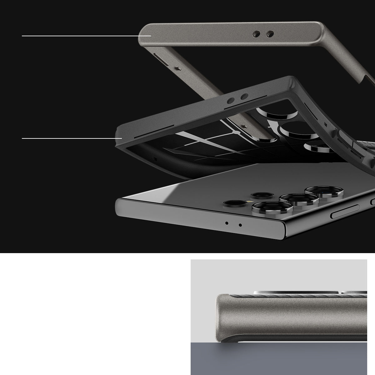 Schutzhülle für Galaxy S24 Ultra, Spigen Neo Hybrid, Rotguss-Schwarz