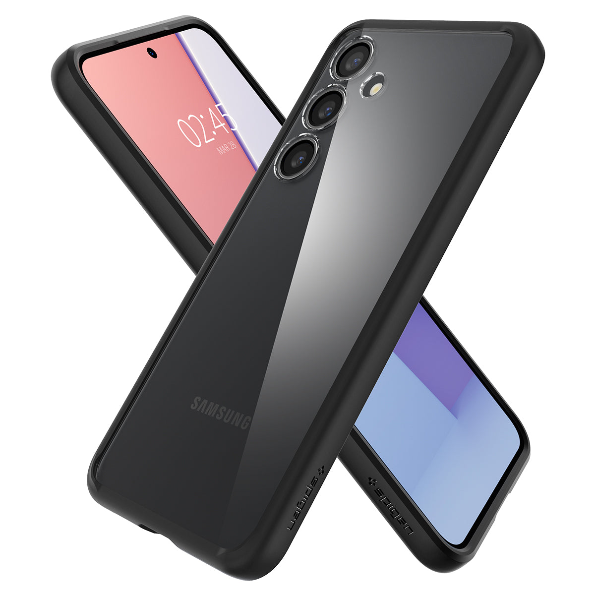 Schutzhülle für Galaxy S24, Spigen Ultra Hybrid, Transparent-Schwarz