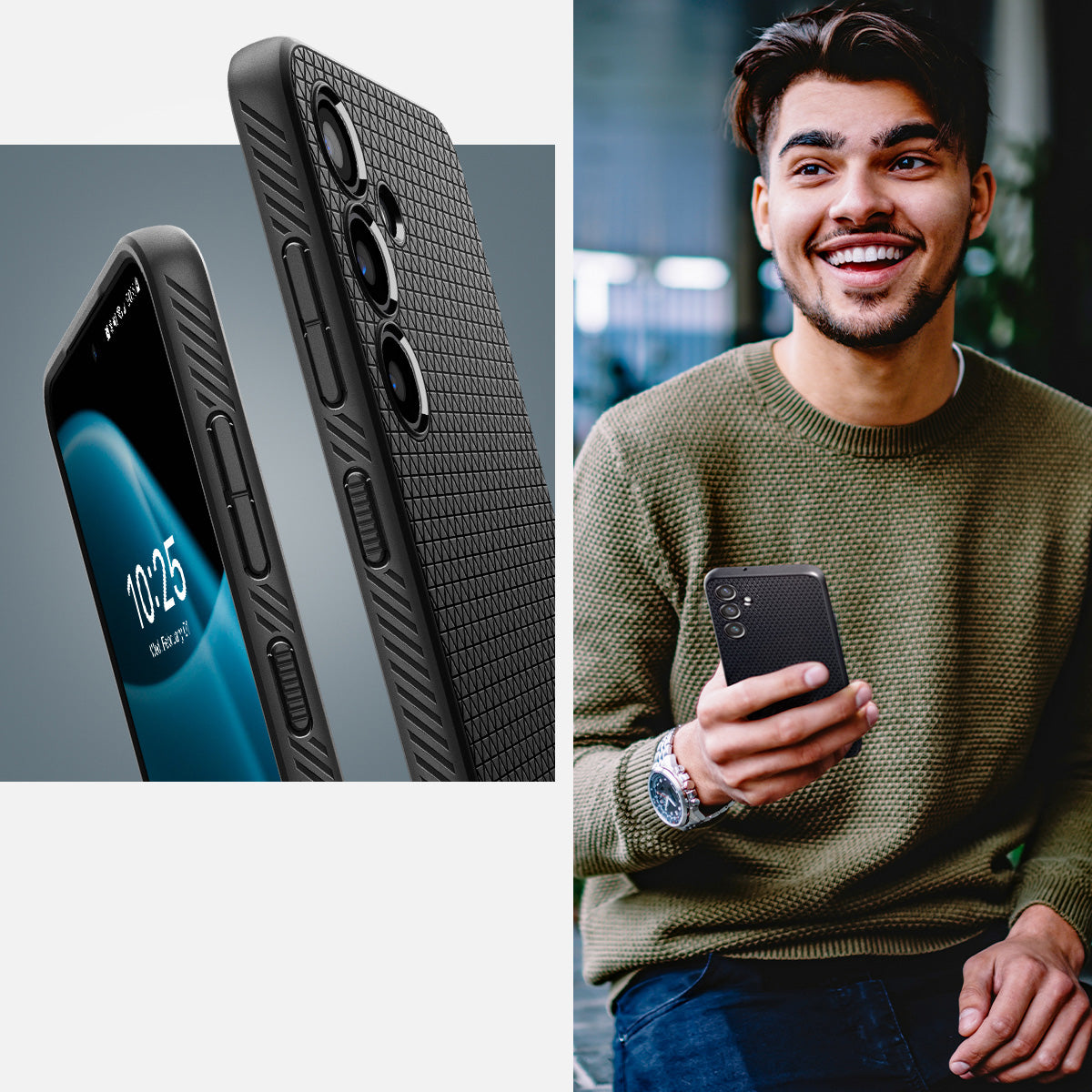 Schutzhülle für Galaxy S24 Plus, Spigen Liquid Air, Schwarz