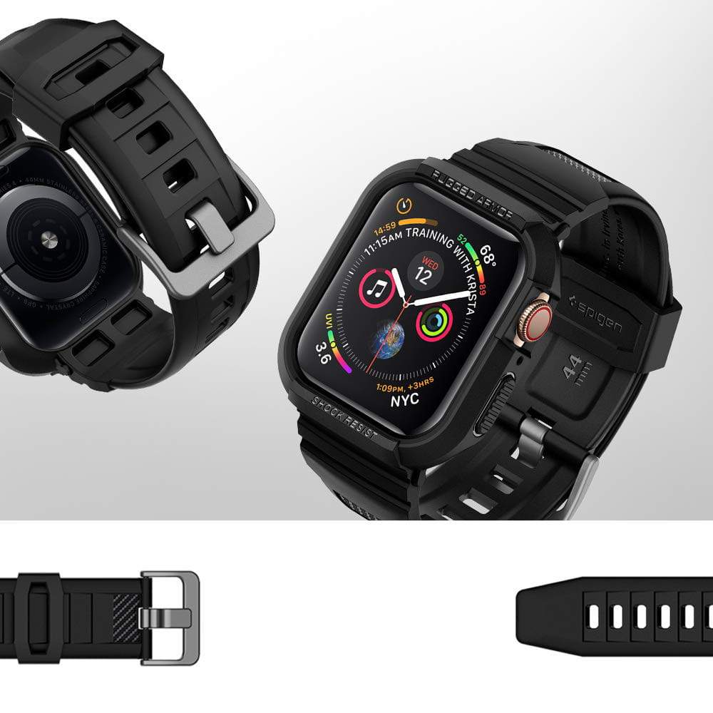 Schutzhülle Spigen Rugged Armor Pro Apple Watch 44mm SE/6/5/4 schwarz - Guerteltier