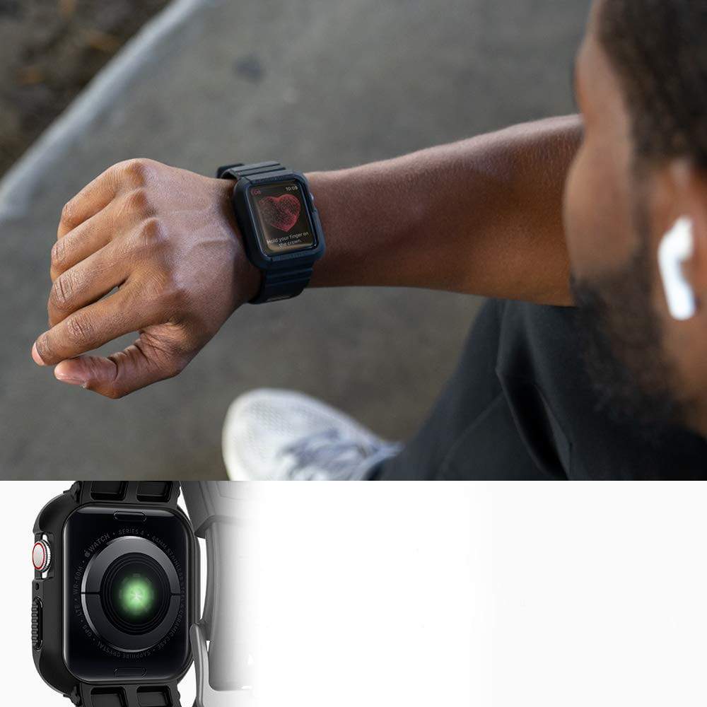 Schutzhülle Spigen Rugged Armor Pro Apple Watch 44mm SE/6/5/4 schwarz - Guerteltier