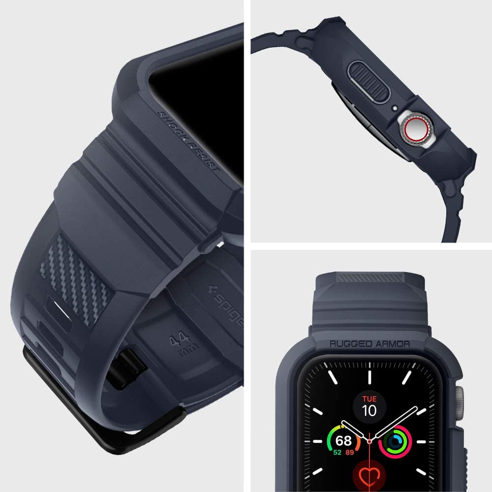 Schutzhülle Spigen Rugged Armor Pro Apple Watch 44mm SE/6/5/4 schwarzgrau - Guerteltier