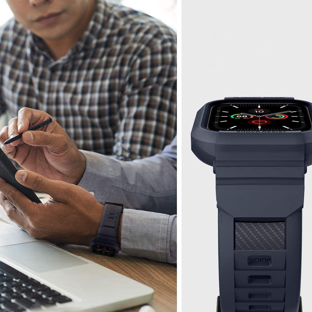 Schutzhülle Spigen Rugged Armor Pro Apple Watch 44mm SE/6/5/4 schwarzgrau - Guerteltier