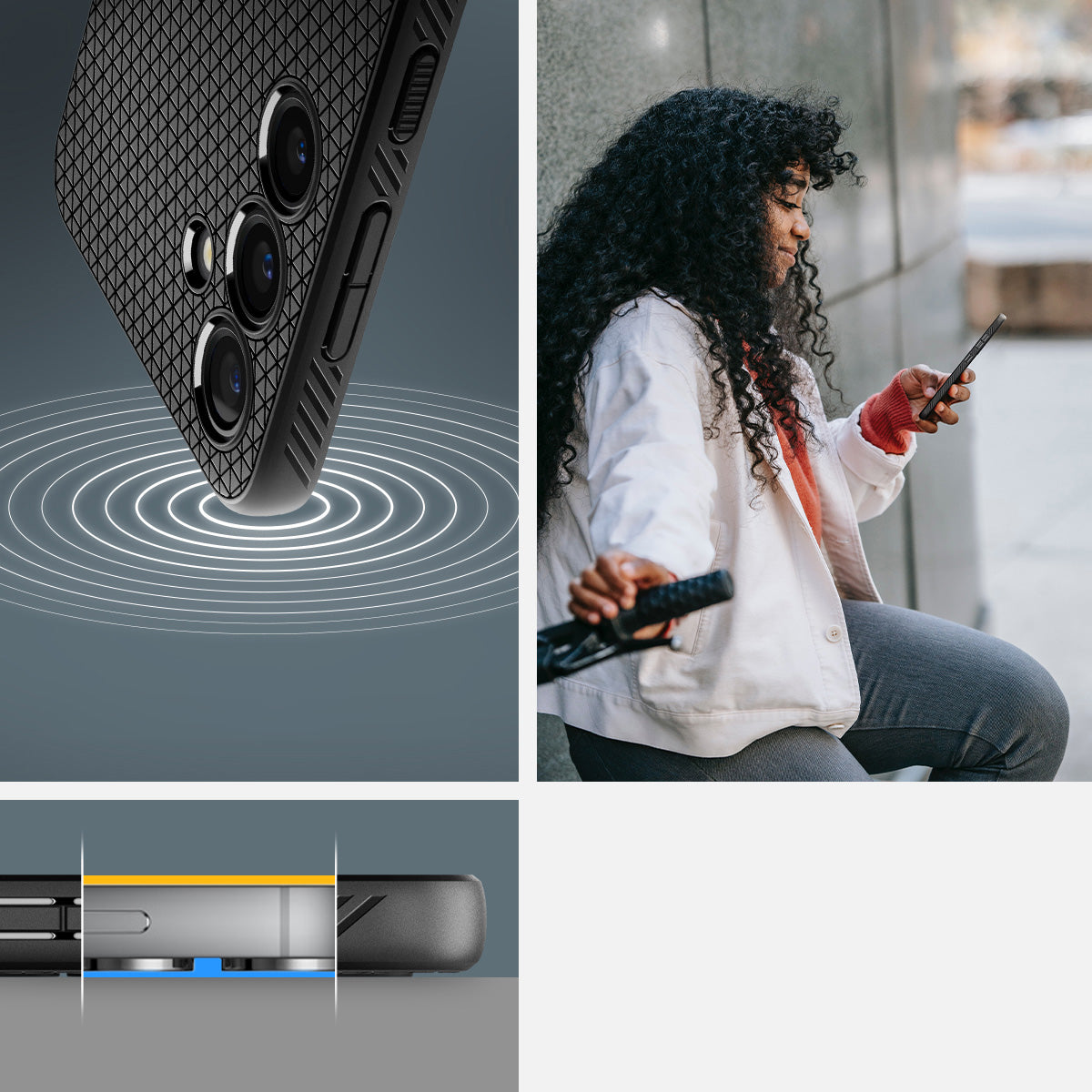 Schutzhülle für Galaxy S24 Plus, Spigen Liquid Air, Schwarz