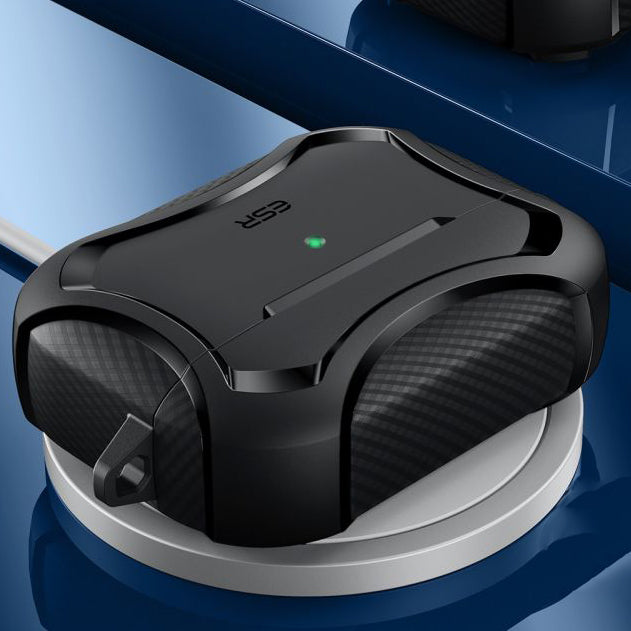 Schutzhülle ESR Cyber Armor Halolock mit MagSafe für Apple AirPods Pro 1 / 2, Schwarz