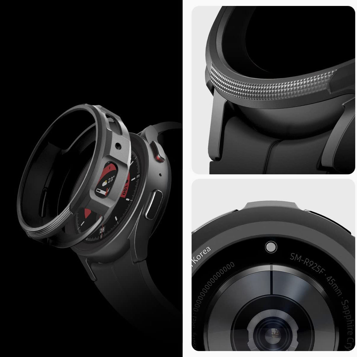 Schutzhülle Spigen Liquid Air für Galaxy Watch 5 Pro 45mm, Schwarz