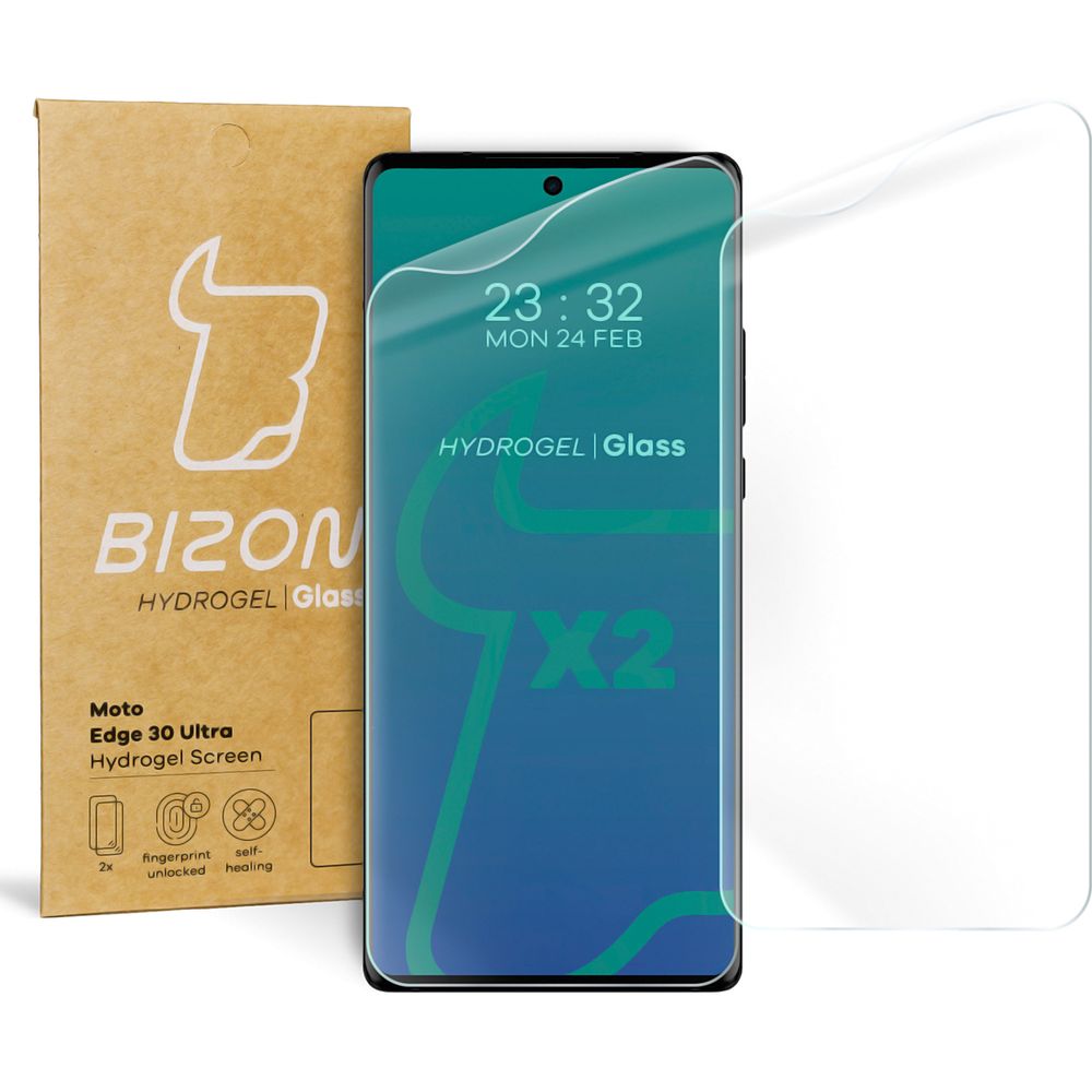 Hydrogel Folie für den Bildschirm Bizon Film Hydrogel Front Duo für Motorola Edge 30 Ultra, 2 Stück