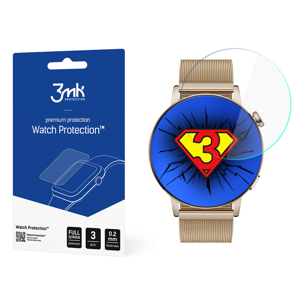 Schutzfolie 3mk Watch Protection für Huawei Watch GT 3 42mm, 3 Stück