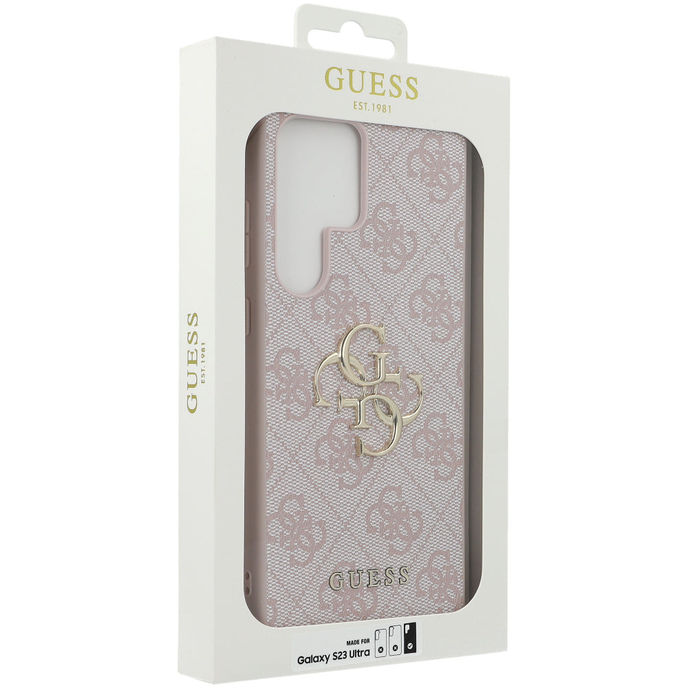 Schutzhülle Guess 4G Big Metal Logo für Galaxy S23 Ultra, Rosa