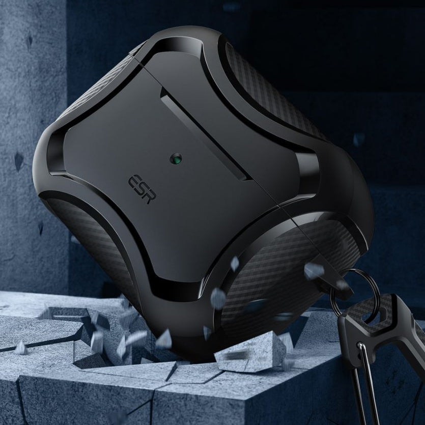 Schutzhülle ESR Cyber Armor Halolock mit MagSafe für Apple AirPods Pro 1 / 2, Schwarz