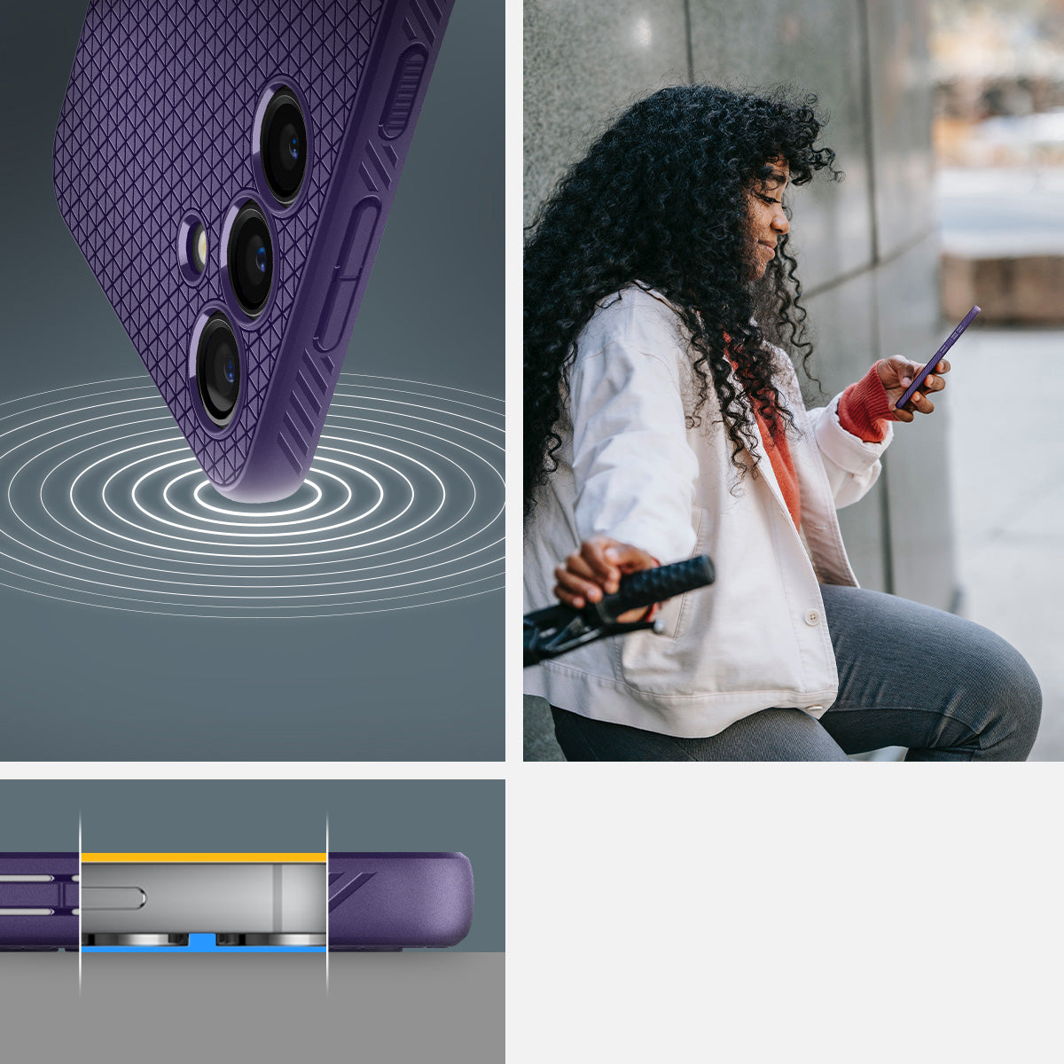 Schutzhülle für Galaxy S24, Spigen Liquid Air, Violett