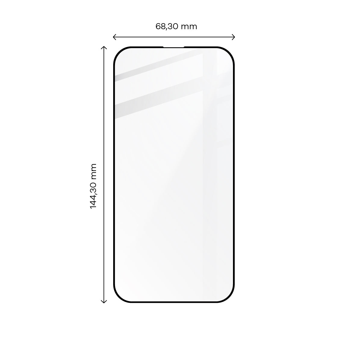 Gehärtetes Glas Bizon Glass Edge für iPhone 14 Pro, schwarz