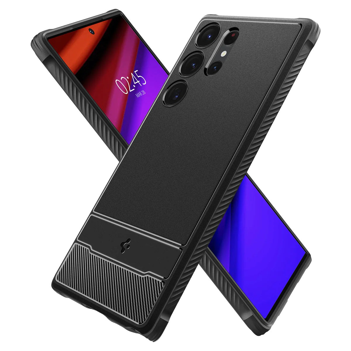 Schutzhülle Spigen Rugged Armor für Galaxy S23 Ultra, Schwarz