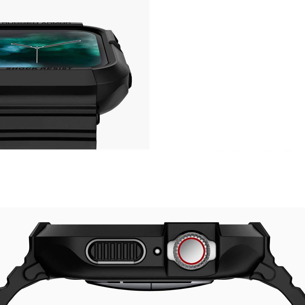 Schutzhülle Spigen Rugged Armor Pro für Apple Watch 45/44 mm, Schwarz