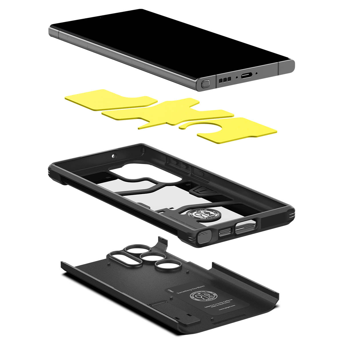 Schutzhülle Spigen Tough Armor für Galaxy S23 Ultra, Schwarz