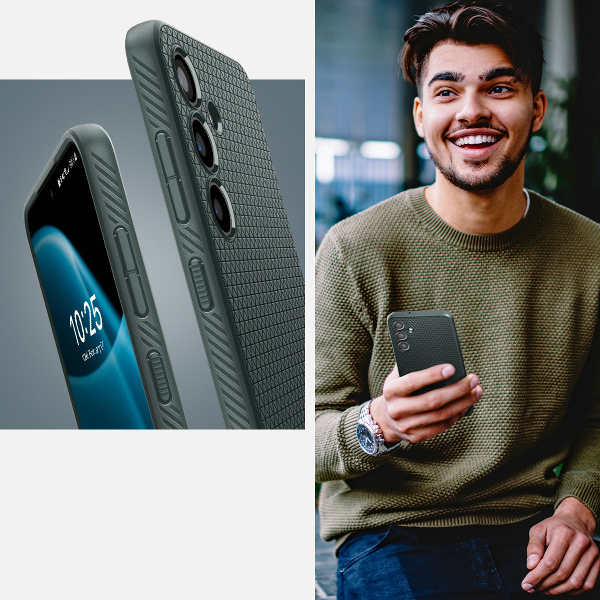Schutzhülle für Galaxy S24, Spigen Liquid Air, Grün