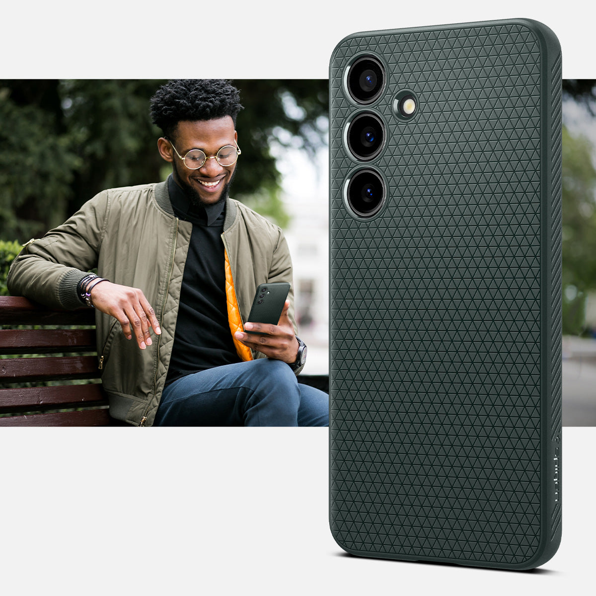 Schutzhülle für Galaxy S24, Spigen Liquid Air, Grün